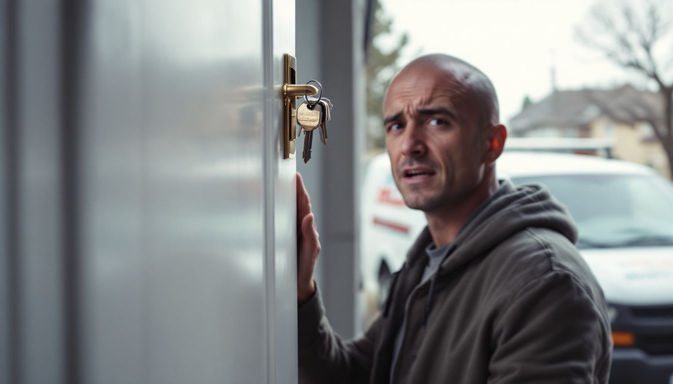 locksmith working on the lock of a door in a home in grass valley, ca